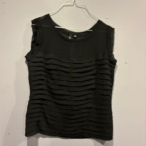 Essentials by Milano Black Textured Sleeveless Blouse